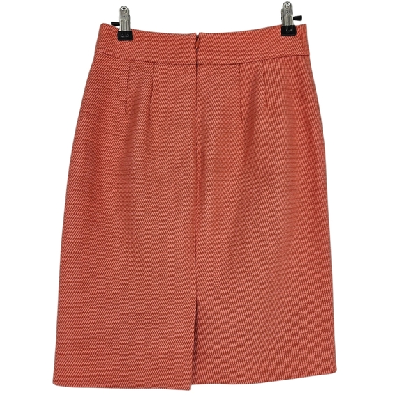 Ann Taylor Straight Pencil Skirt Coral Tweed Zip Back Petite 00P - Picture 3 of 7